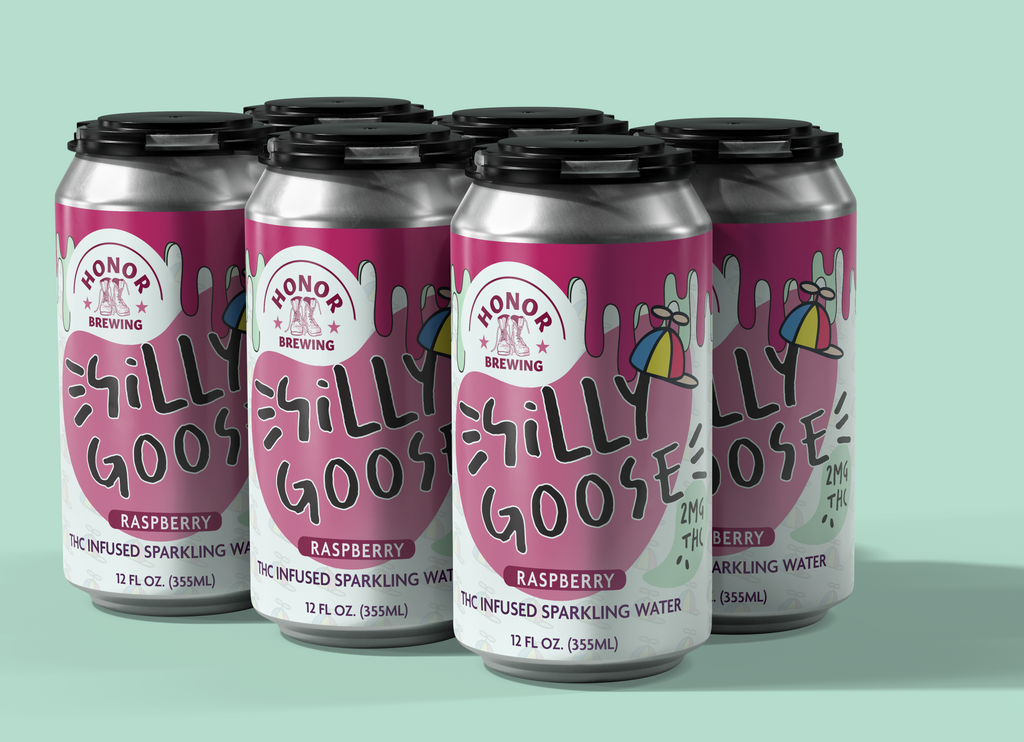 Silly Goose 2mg - Raspberry Sparkling Water - 6 Pack