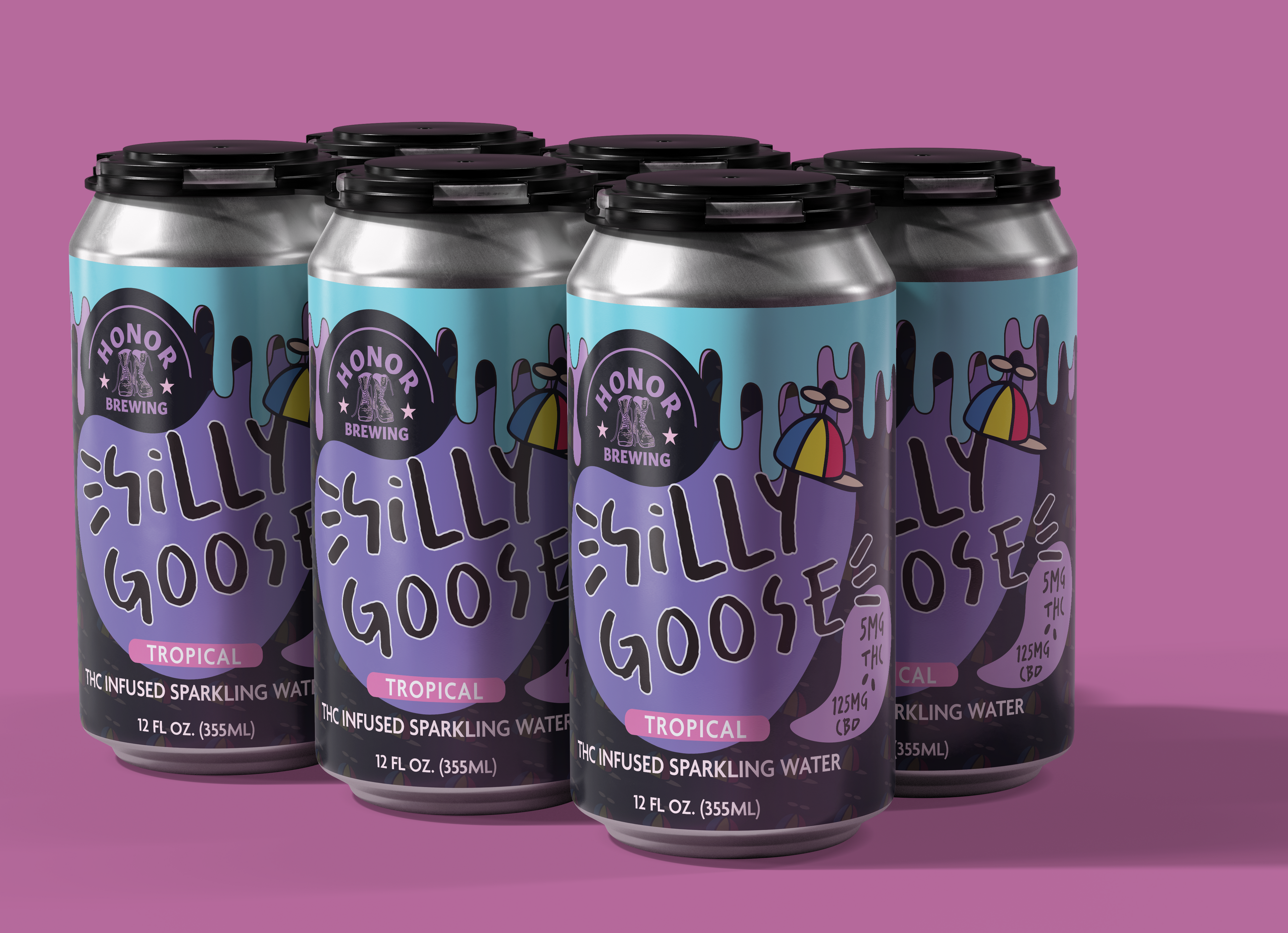 Silly Goose 5mg - Tropical Sparkling Water - 6 Pack