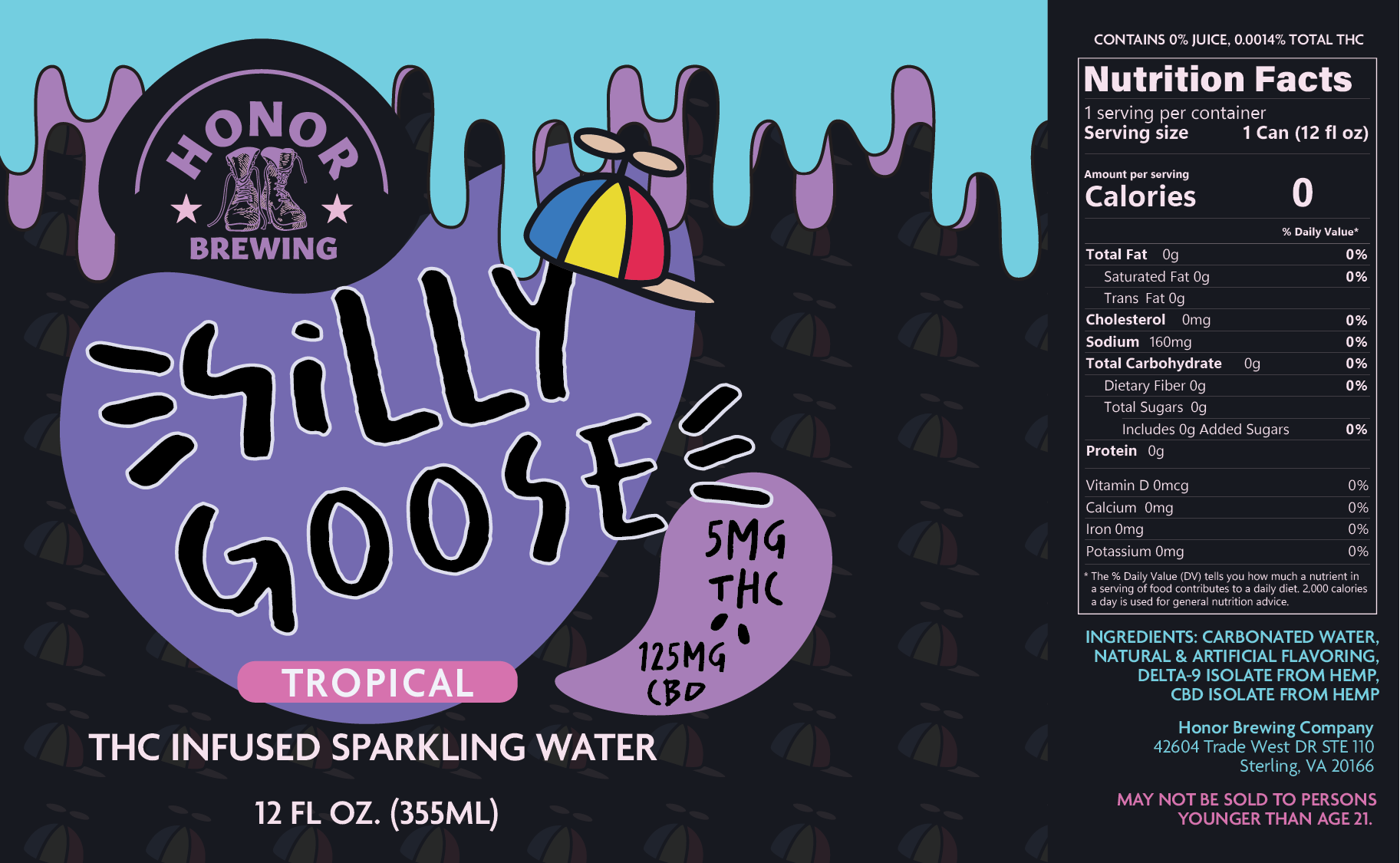Silly Goose 5mg - Tropical Sparkling Water - 6 Pack