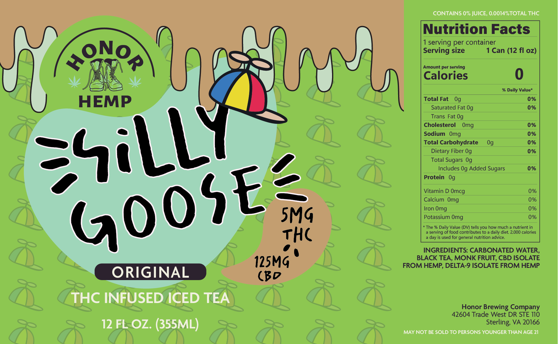 Silly Goose 5mg - Original Iced Tea - 6 Pack